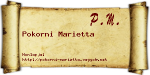 Pokorni Marietta névjegykártya